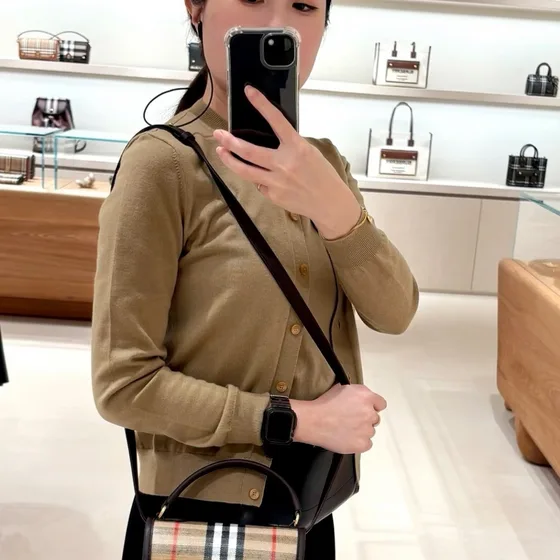 Burberry Vintage Check Da Crossbody Bag Be/Nâu Crossbody