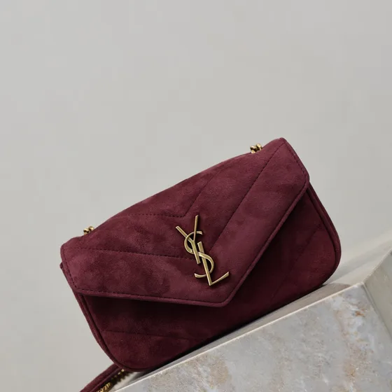 YSL Cassandre Burgundy Crossbody