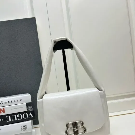 Balenciaga Bb Soft Small Flap Bag White Shoulder Bag