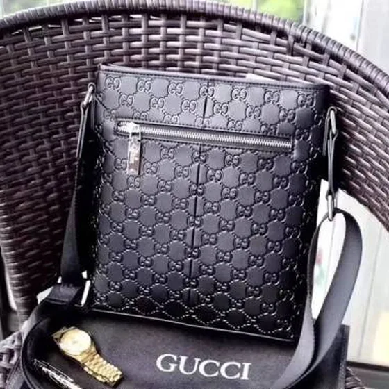 Gucci messenger Black Guccissima 24x27x6cm
