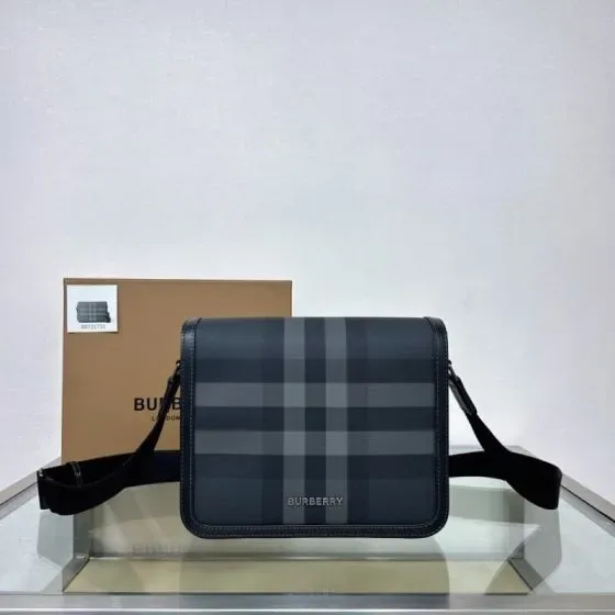 Burberry Alfred Messenger Bag Charcoal Check Crossbody