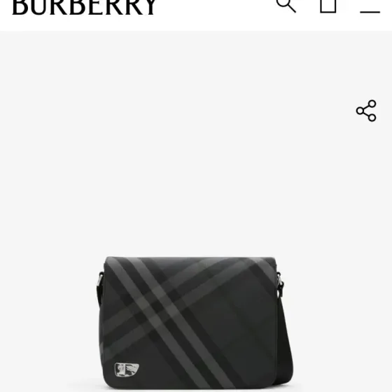 Burberry Medium Check Messenger Bag Black Crossbody