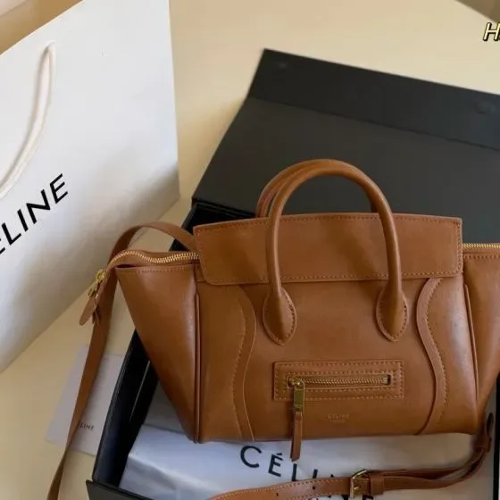 Celine Luggage Brown Top Handle