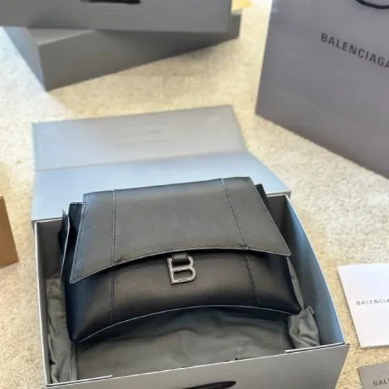 Balenciaga Hourglass Top Handle Bag Black Top Handle