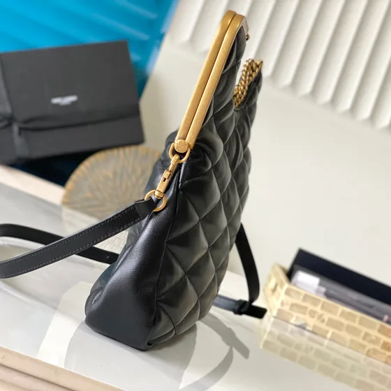 YSL Le 57 Quilted Hobo Bag Black Hobo