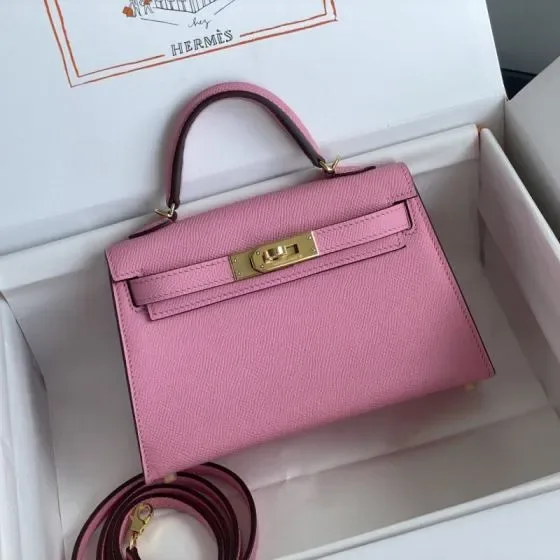 Hermes Mini Kelly Pink Top Handle