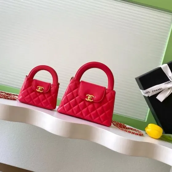 Chanel Kelly Shopping Bag Red Top Handle