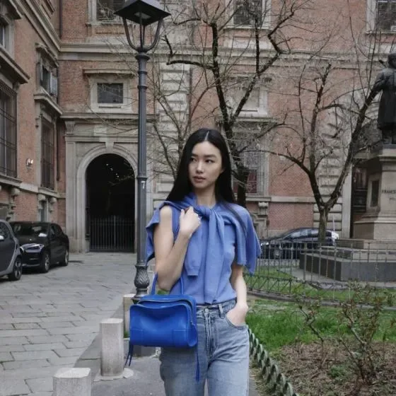 Loewe Balenciaga Carry All Tote Bag Small Blue Top Handle