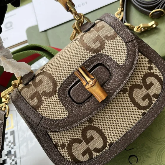 Gucci Bamboo 1947 Small Tophåndtag Bag Brun Tophåndtag