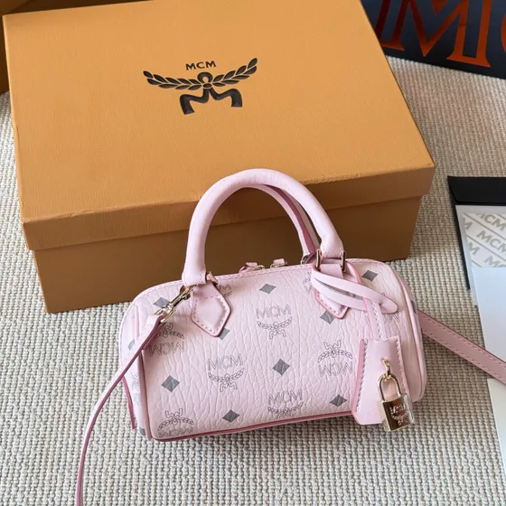 MCM Ella Boston Mini Pembe Üst sap