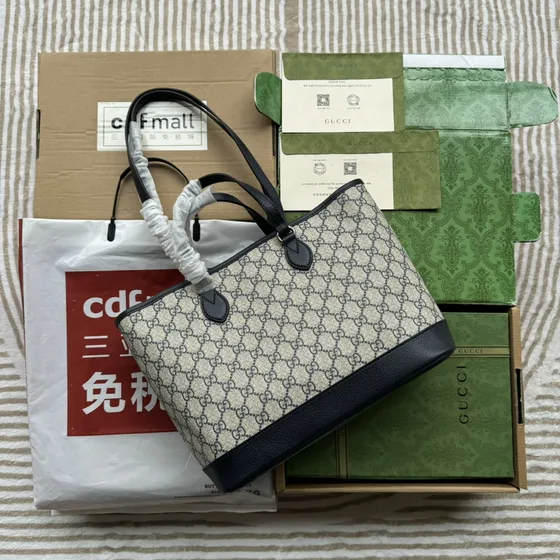 Gucci Ophidia Gg Small Tote Beige/Negro Bolso tote
