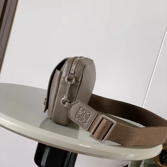 Loewe Pebble Camera Bag Taupe Grey Crossbody