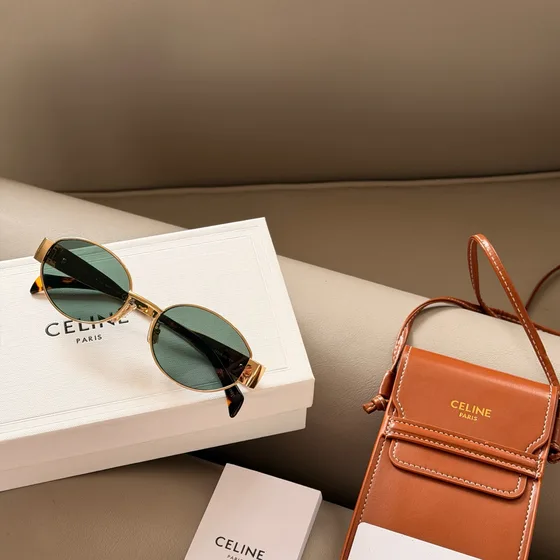 Celine Phone Pouch With Strap Tan Crossbody