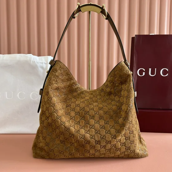 Gucci Gg Monogram Hobo Bag Marron Hobo