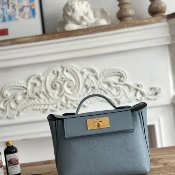 Hermes 24 24 Mini Light Blue Top Handle