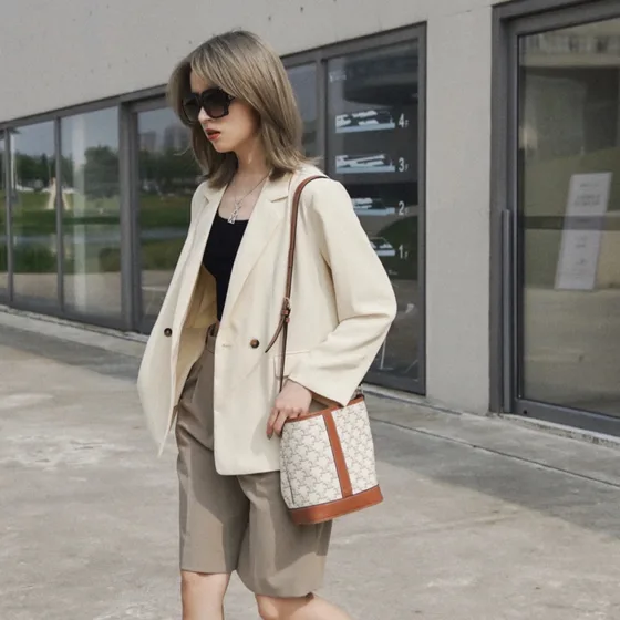 Celine Triomphe White Crossbody