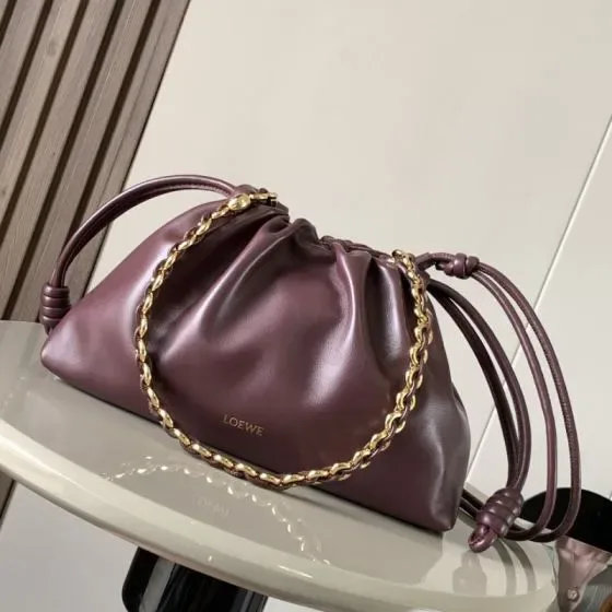 Loewe Flamenco Purse Dark Burgundy Shoulder Bag