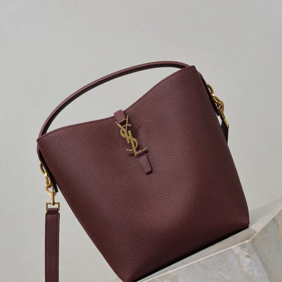 YSL Le 37 Bucket Bag สีเบอร์กันดี Shoulder Bag