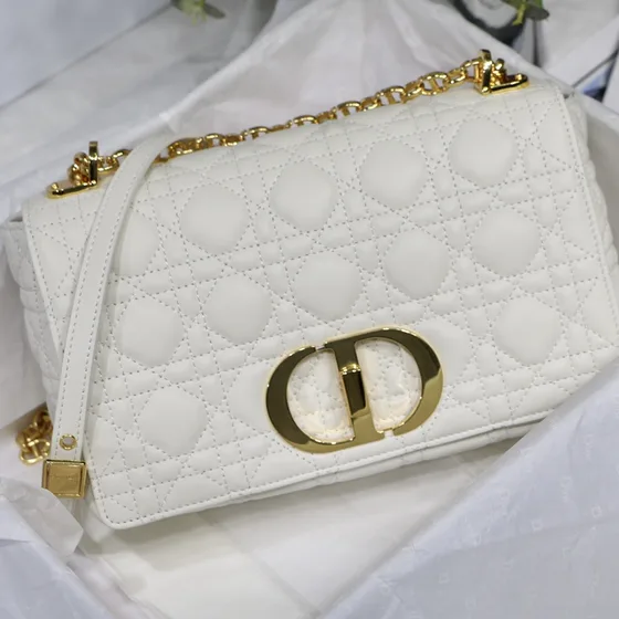 Dior Medium Dior Caro Bag Vit Crossbody