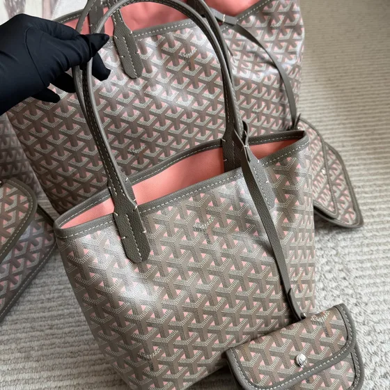 Goyard Saint Louis Grå/Lyserød Shoppertasketur