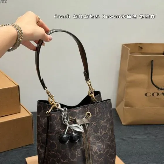 Coach Rowan Bucket Bag Dark Brown Shoulder Bag