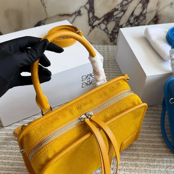 Loewe Amazona Mustard Yellow Top Handle