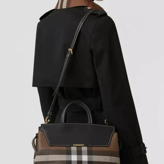 Burberry Cathcart Sort/Brun Check Tophåndtag