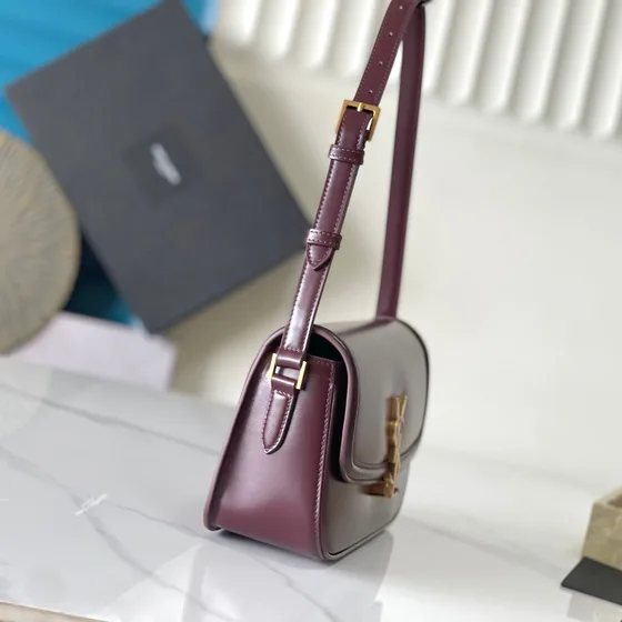 YSL Solferino Satchel Burgund Skuldertaske