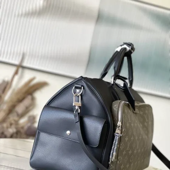 Louis Vuitton Black and Monogram Grey travel