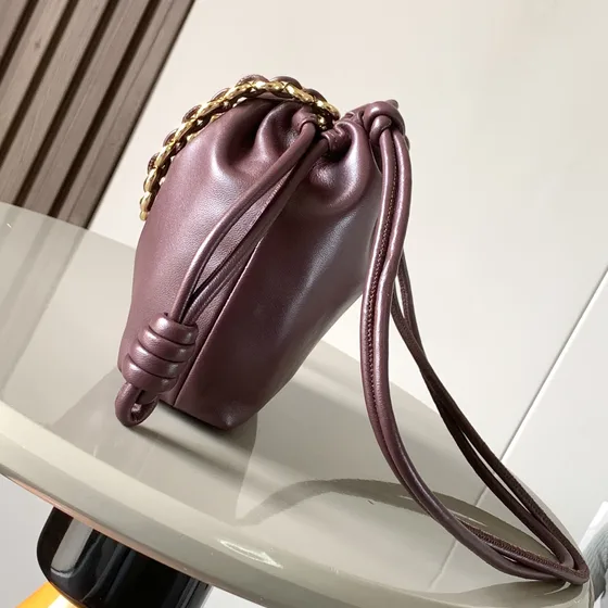 Loewe Flamenco Purse Burgundy Shoulder Bag