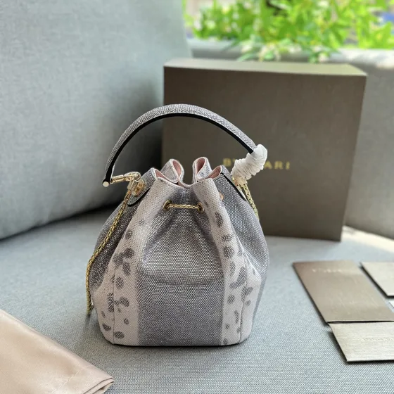 Bvlgari Serpenti Forever Bucket Bag Grey Crossbody