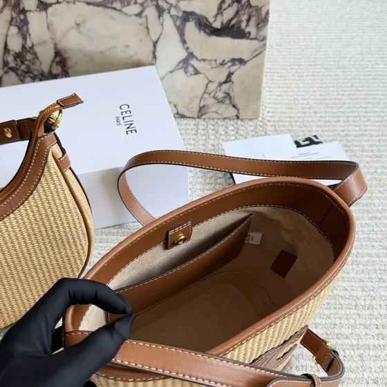 Celine Triomphe Beige Brun Crossbody