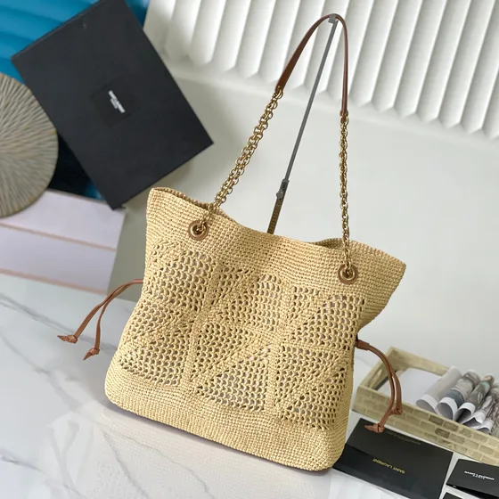 YSL Raffia Borsa tote Natural Beige Borsa tote