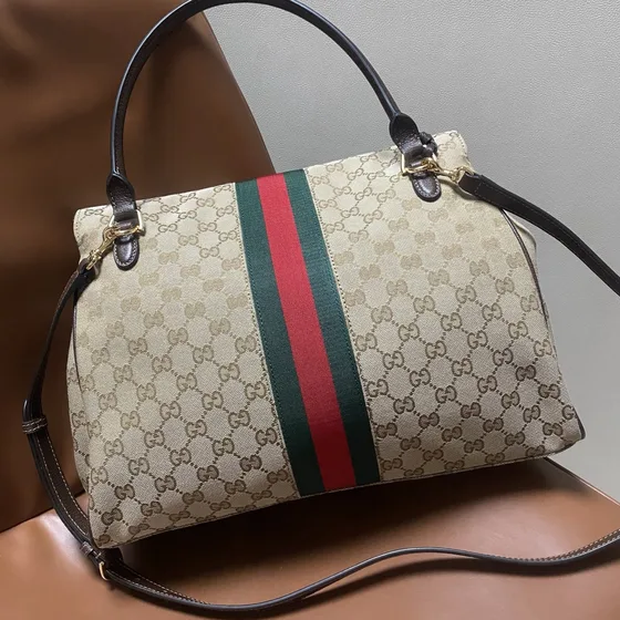 Gucci Horsebit 1955 Generation Bolso bandolera Beige Marrón 37cm Bolso bandolera