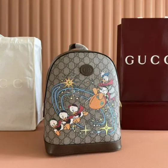 Gucci Disney X Gucci Donald Duck Gg Supreme Backpack Beige Brown Backpack