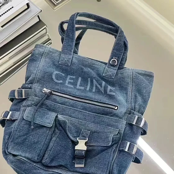 Celine Large Denim Tote Bag Washed Light Blue Denim Tote Bag