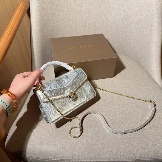 Bvlgari Serpenti Forever Tophåndtag Bag Sølv Tophåndtag