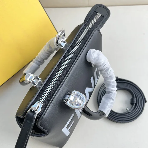 Fendi By The Way Mini Boston Bag Dark Gray Bovenhandgreep