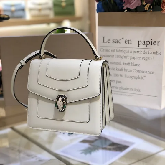 Bvlgari Serpenti Forever Top Handle Trắng Top Handle