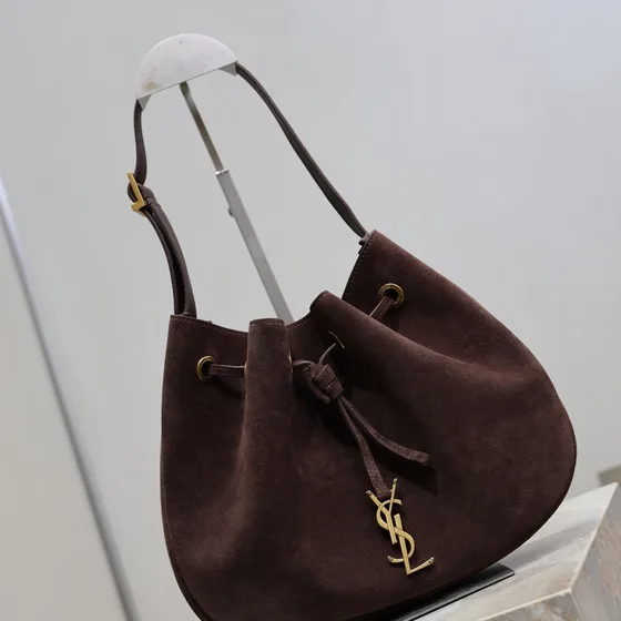YSL Paris Vii Small Hobo Bag In Suede Brown Hobo
