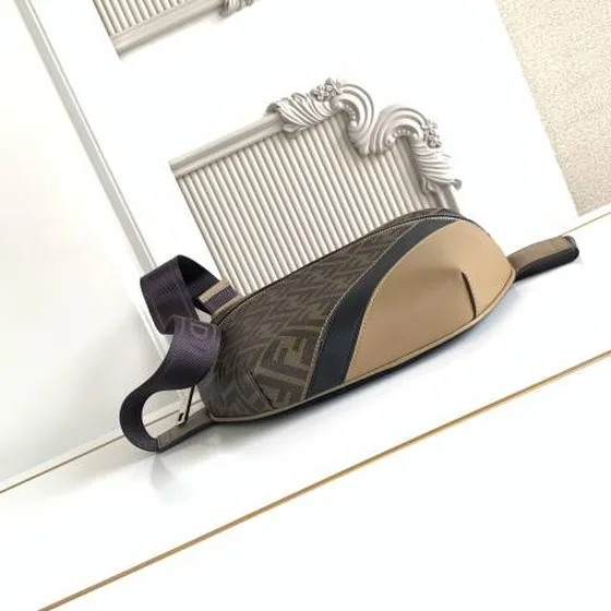 Fendi Marron Zucca with tan and Noir crossbody