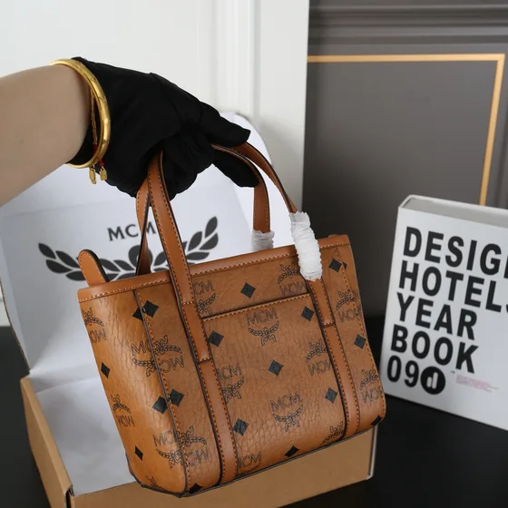 MCM Mini Toni Shopper Cognac Top Handle