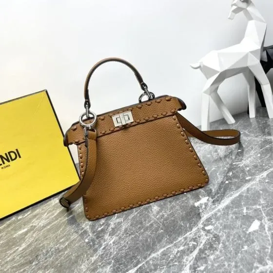 Fendi Peekaboo Iseeu Small Brown Top Handle