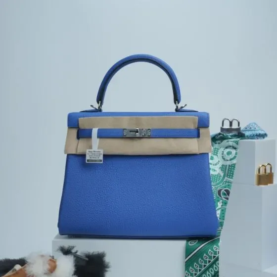 Hermes Kelly Blue Top Handle