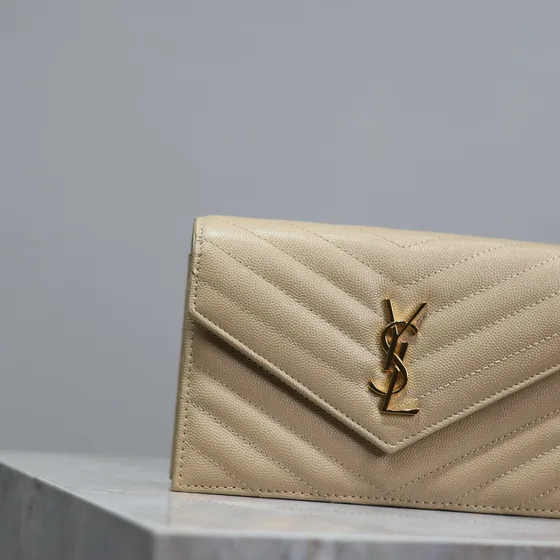 YSL Cassandre Matelassé Envelope Chain Wallet Be Woc