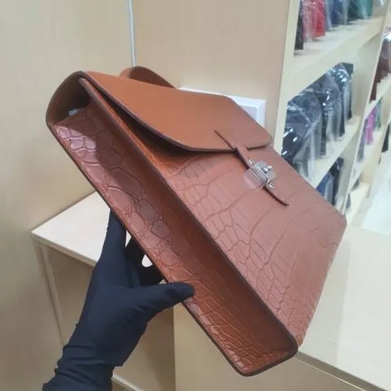 Hermes Briefcase สีน้ำตาล 37 30 6 5cm business