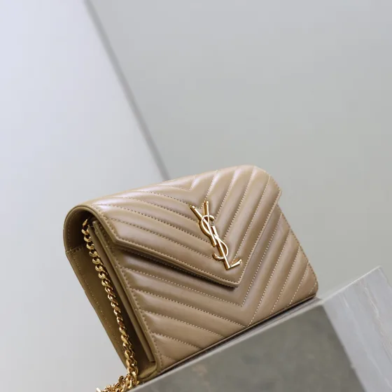 YSL Cassandre Matelassé Flap Tegnebog Beige Tegnebog
