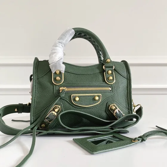 Balenciaga City Metallic Edge Mini Dark Verde Asa superior