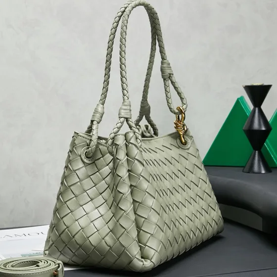Bottega Veneta Andiamo Light Sage Shoulder Bag