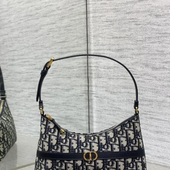 Dior 30 Montaigne C Est Hobo Bag Blue Oblique Navy Blue Hobo